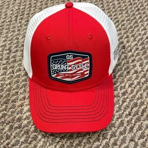 Grunt Style Patriotic Red and White Hat